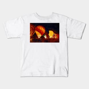 Night Hot Air Balloon Festival In Gothic Kids T-Shirt